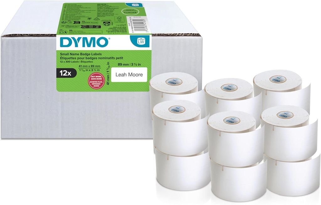 DYMO LW małe etykiety na identyfikatory | 41 mm x 89 mm | Zdjęcie produktu 