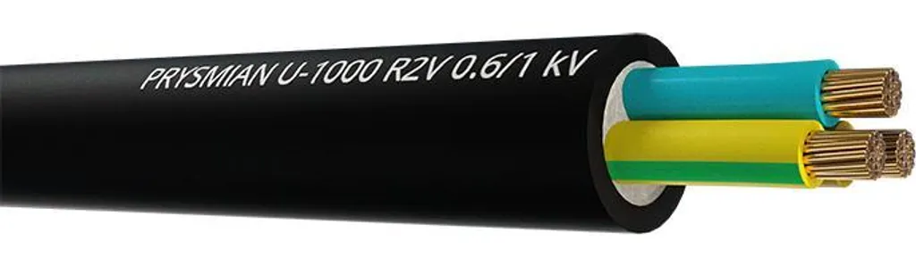 Câble Électrique Rigide R2V 5G6mm2 - Alimentation Triphasée 50m - 2