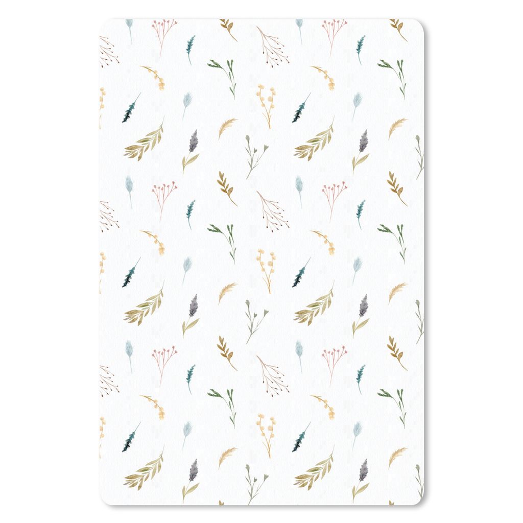 MuchoWow Mauspad Mousepad Pflanzen - Vintage - Pastell 40x60 cm - Mousepads - Maus Mat - Pad - Mausunterlage - Schreibtisch Accesoire