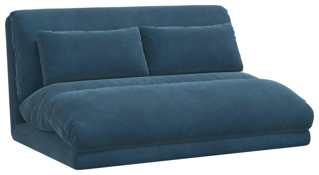 Eleganten-Stil Bodenstuhl 1 pc - Relaxsessel 360° drehbar - Liegestuhl bis 150kg - Blau 110x82x55 cm Samt - Fernseh- & Relaxsessel - Möbel26