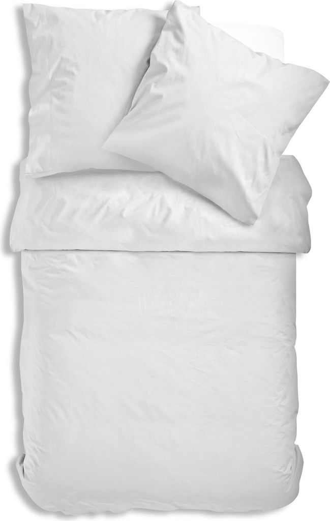 Uni Renforce Bettwäsche 135x200 cm oder 155x220 cm Baumwolle mit Reißverschluss, Farbe:weiß, Größe:4 teilig 155x220 cm