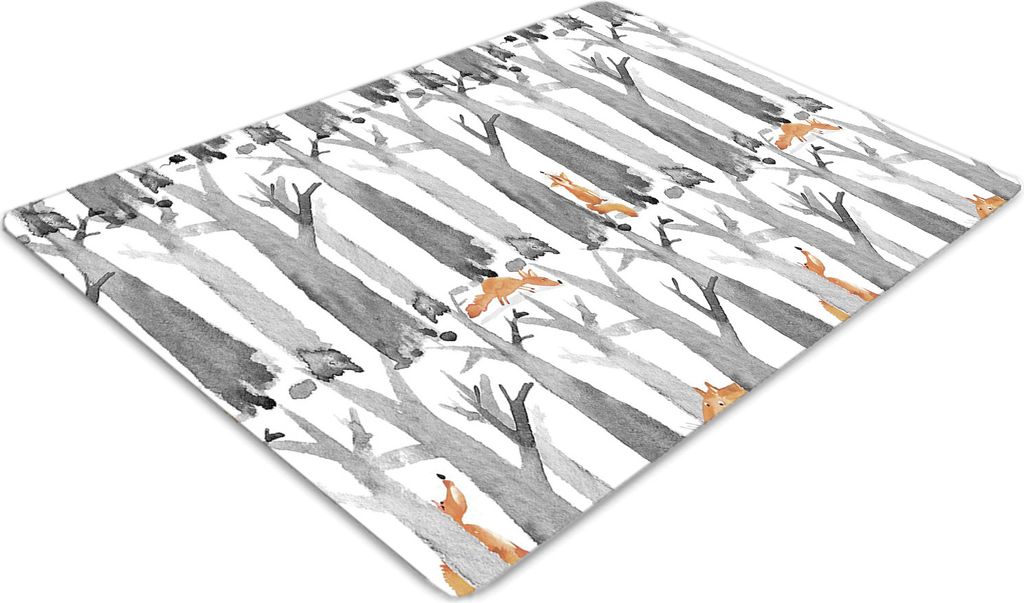 Stuhlunterlage Bürostuhlunterlage 120 cm x 90 cm Bodenmatte Bürostuhlunterlage - Liski im Wald
