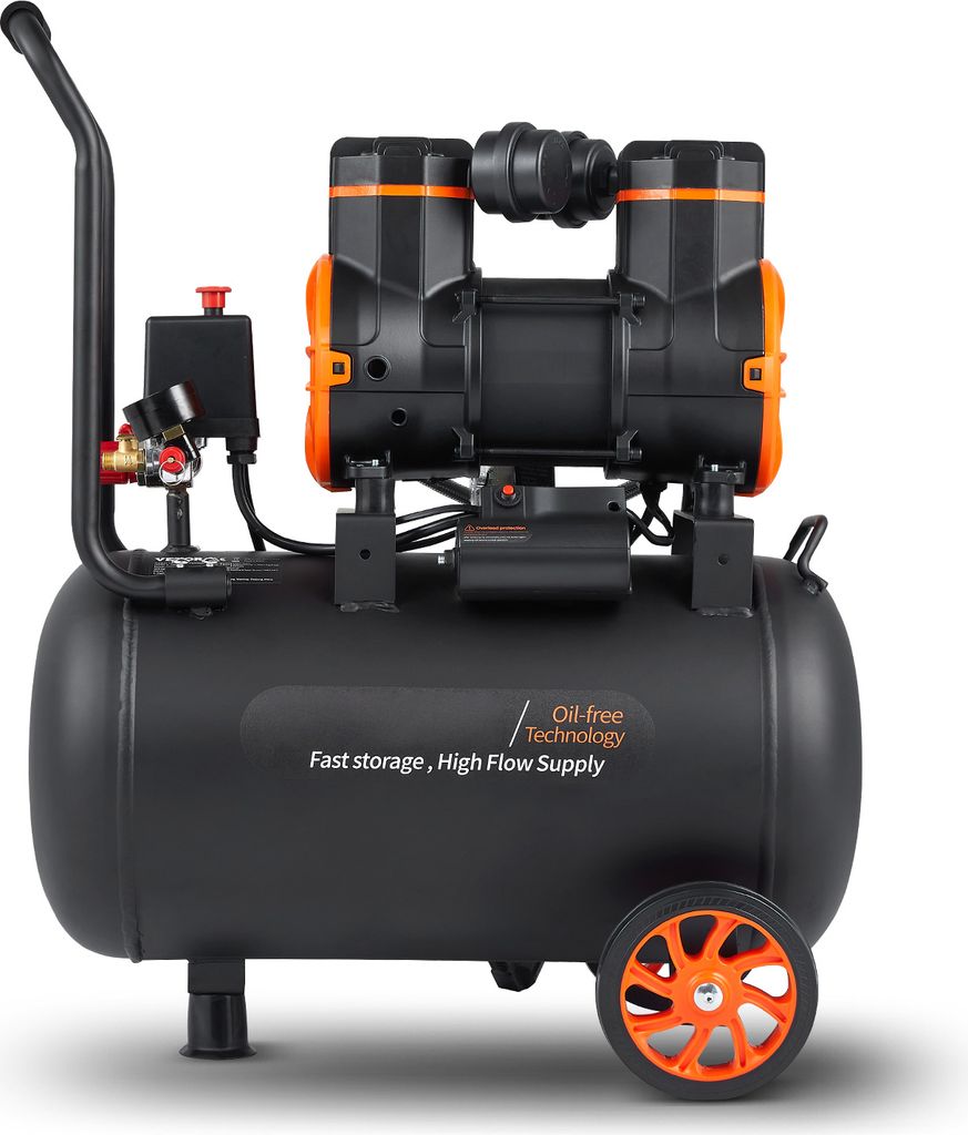 SucceBuy 9,3 Gallonen Luftkompressor, 2,5 PS 2,2 CFM@90PSI. Ölfrei, 116PSI Max. Druck. 70 dB Leise für Autoreparatur, Aufpumpen, Lackieren, Nageln