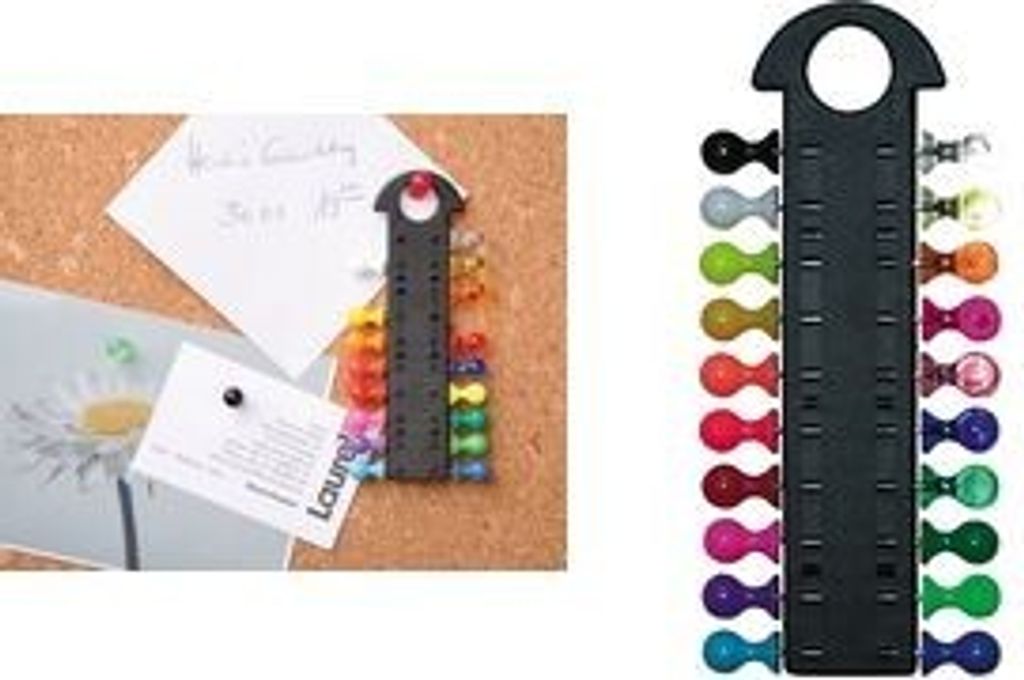 Pinwand/Markierungsnadel-Magazin inkl. 20 Pins sortiert