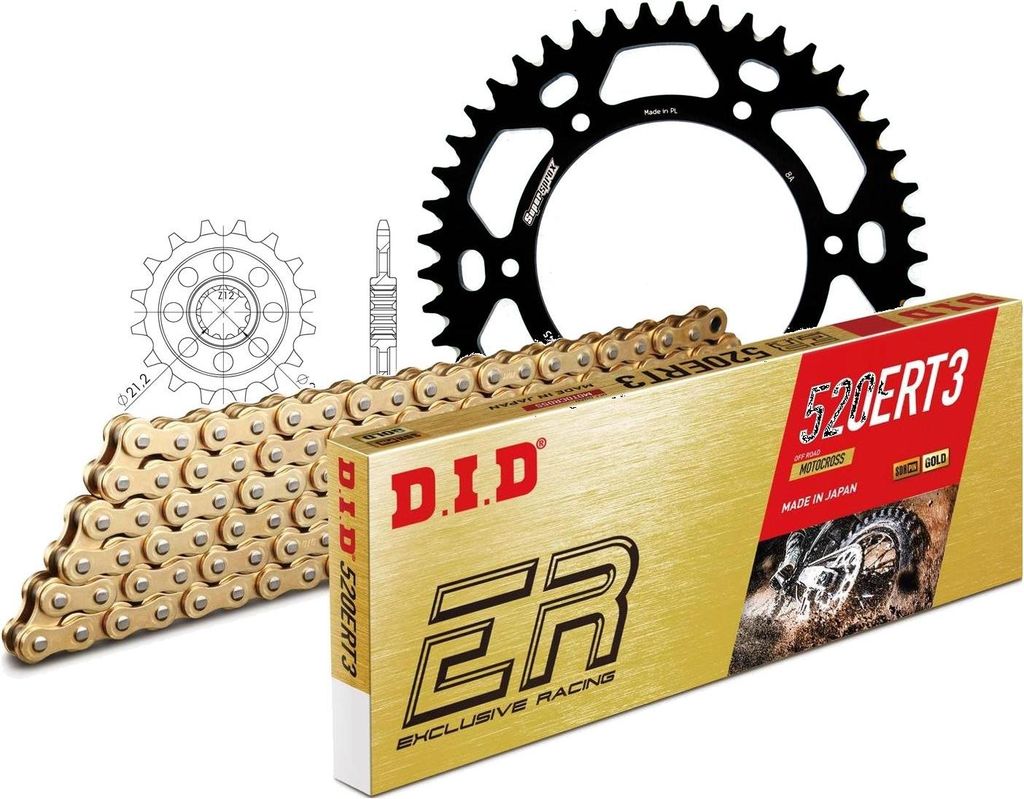 Kit Alu (schwarz) HUSABERG FE650 E 03-08 15-45-114 DID520ERT2(G&G) Clip