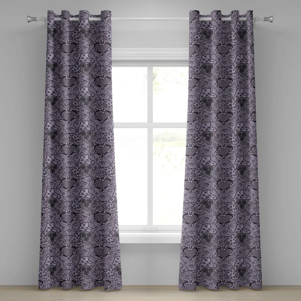 Rideaux de salon gothiques 280x175 cm pour décoration victorienne chic