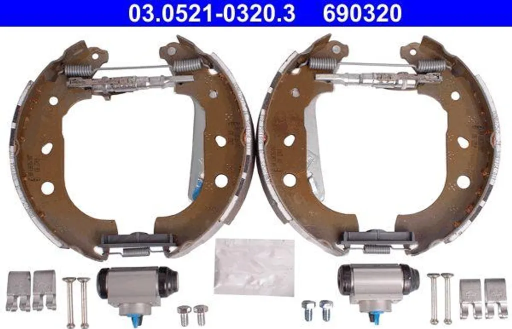 Jeu de mâchoires de frein ATE 03.0521-0320.3 pour Fiat Doblo et Combo