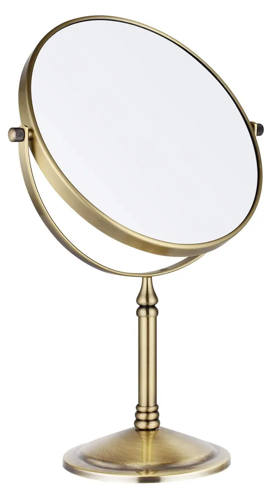 Miroir zoom 10x pour détails invisibles doré double face 20cm rotatif