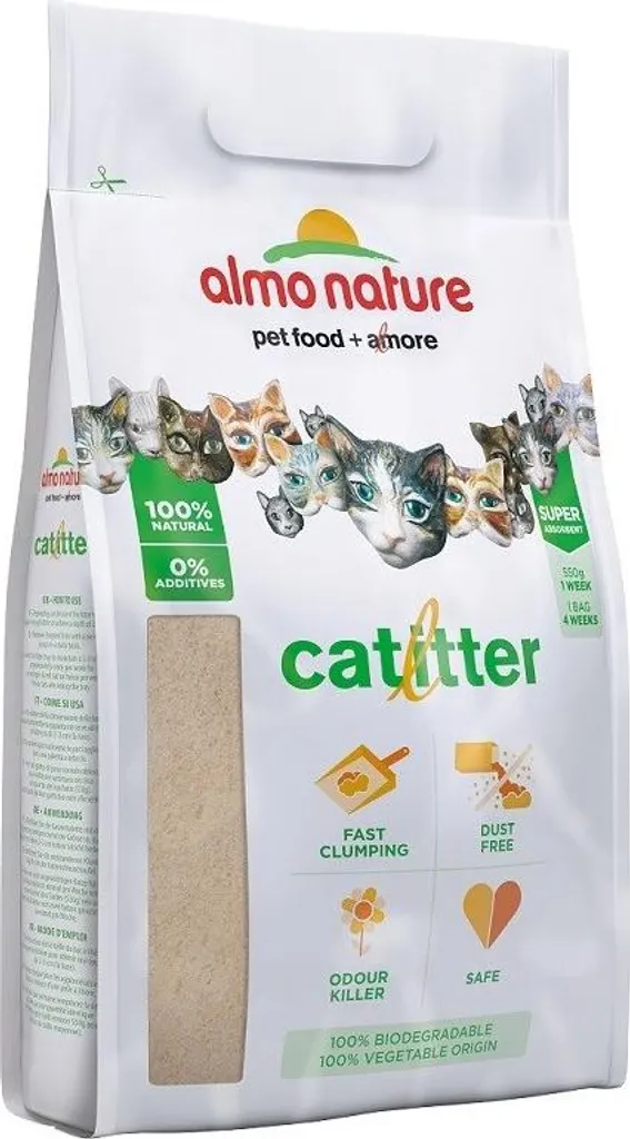 Almo Nature 4,54kg Litière pour Chat Naturelle et Ultra Absorbante