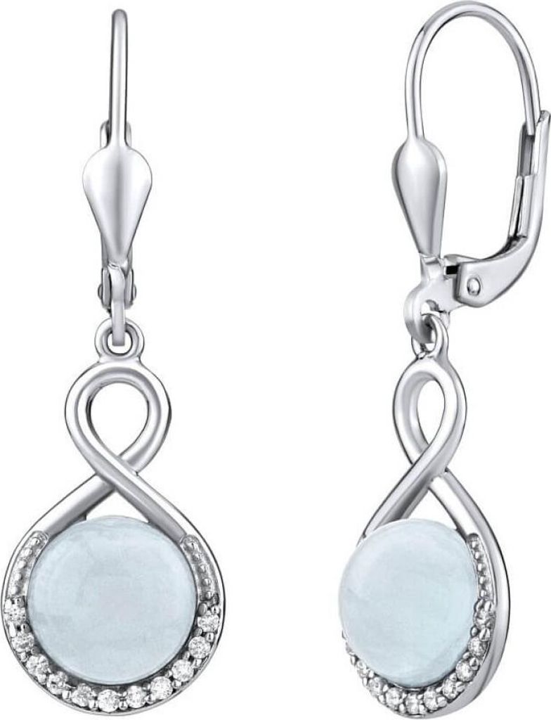 Silver earrings with natural Aquamarine JST14710AQ