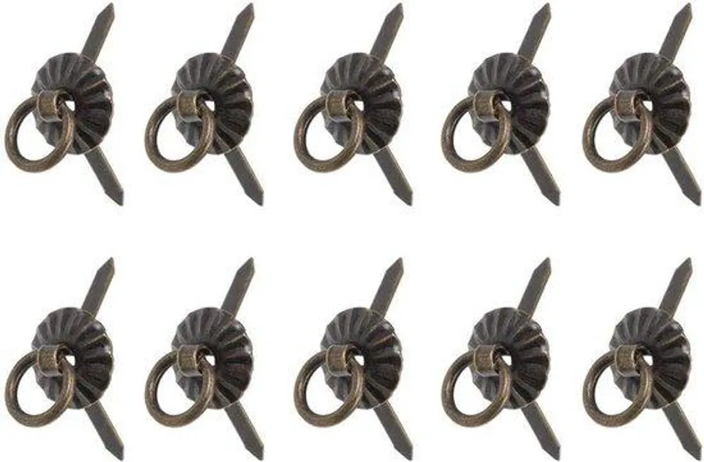 Lot de 100 poignées de tiroir rétro en bois et fer vert bronze 19mm