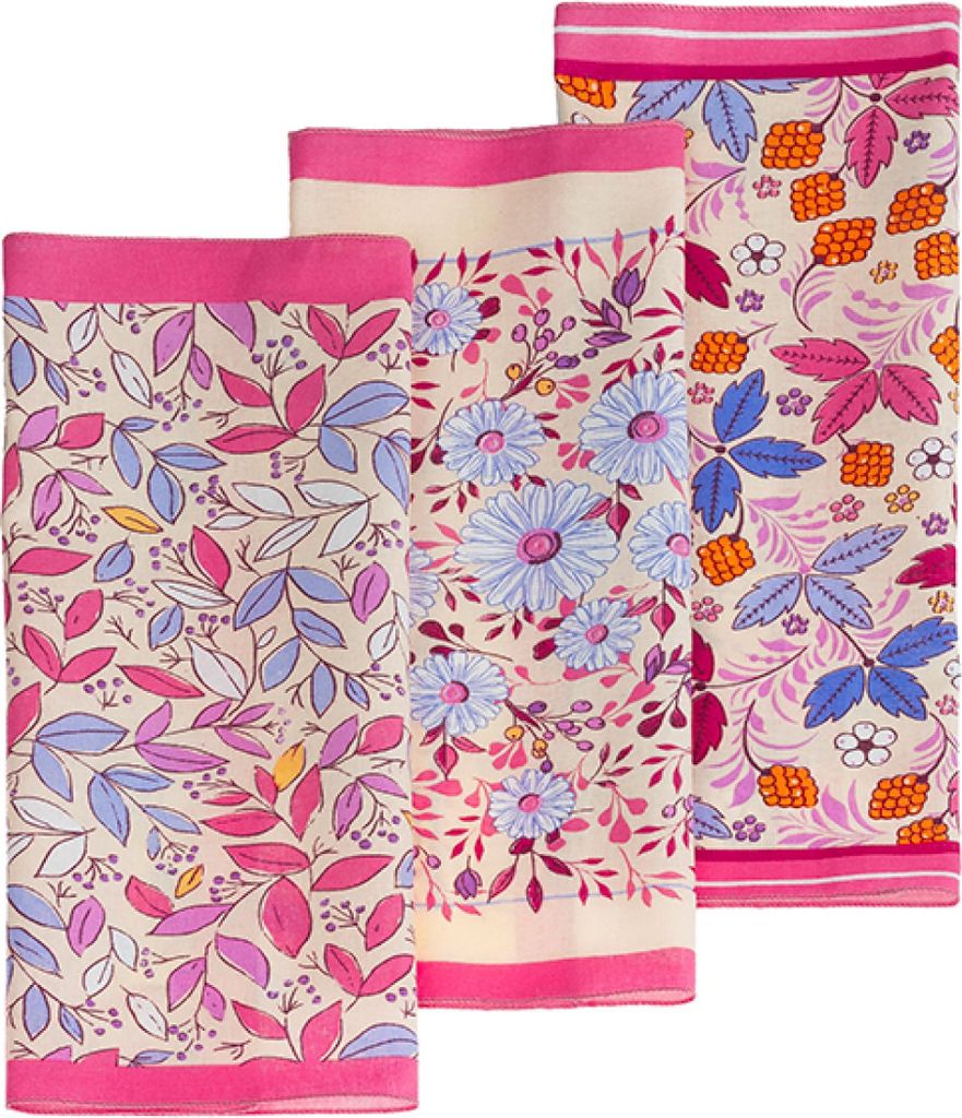 Taschentuch 30x30cm - 6er Set - 30x30 cm - 6Stück - Orange,Pink,Blau