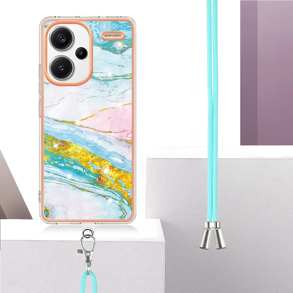 ISOI Cover con Cordino per Xiaomi Redmi Note 14 Pro 5G/Xiaomi Poco X7 5G, Custodia Trasparente con Collana Tracolla Laccio Collo Ultra Sottile Morbido TPU Silicone Antiurto AntiGraffio Case, Verde