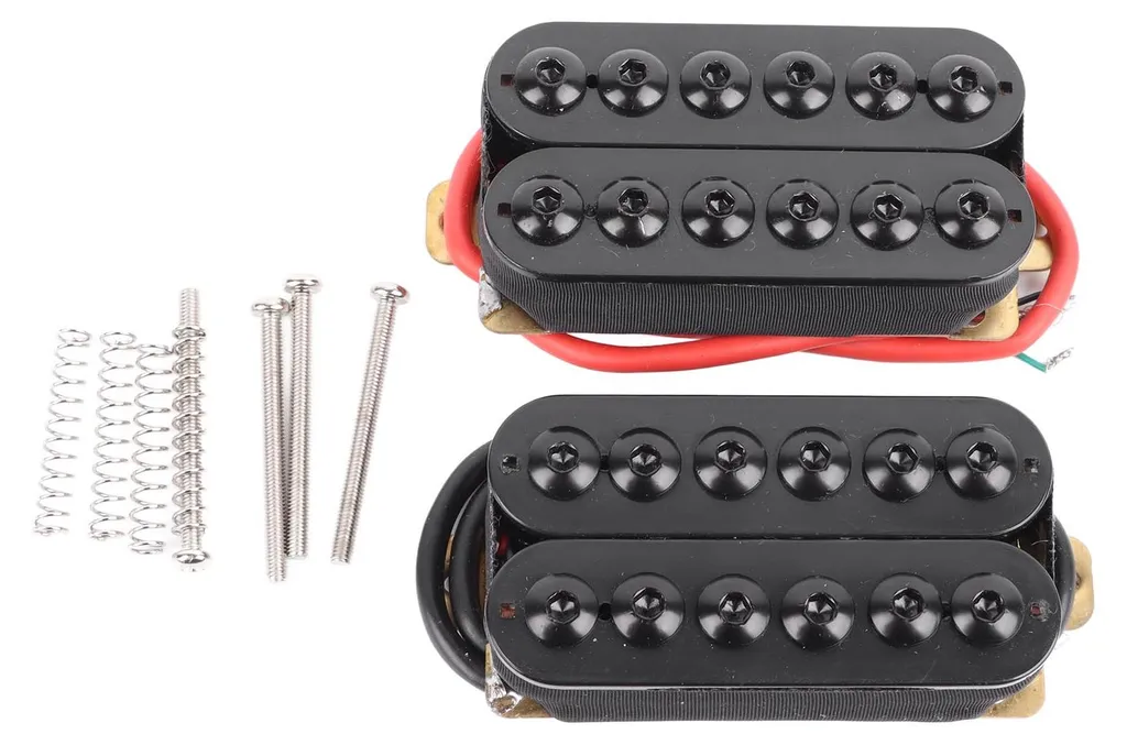 Micro Double Bobinage Métal Hexagonal Noir pour Chevalet Guitare