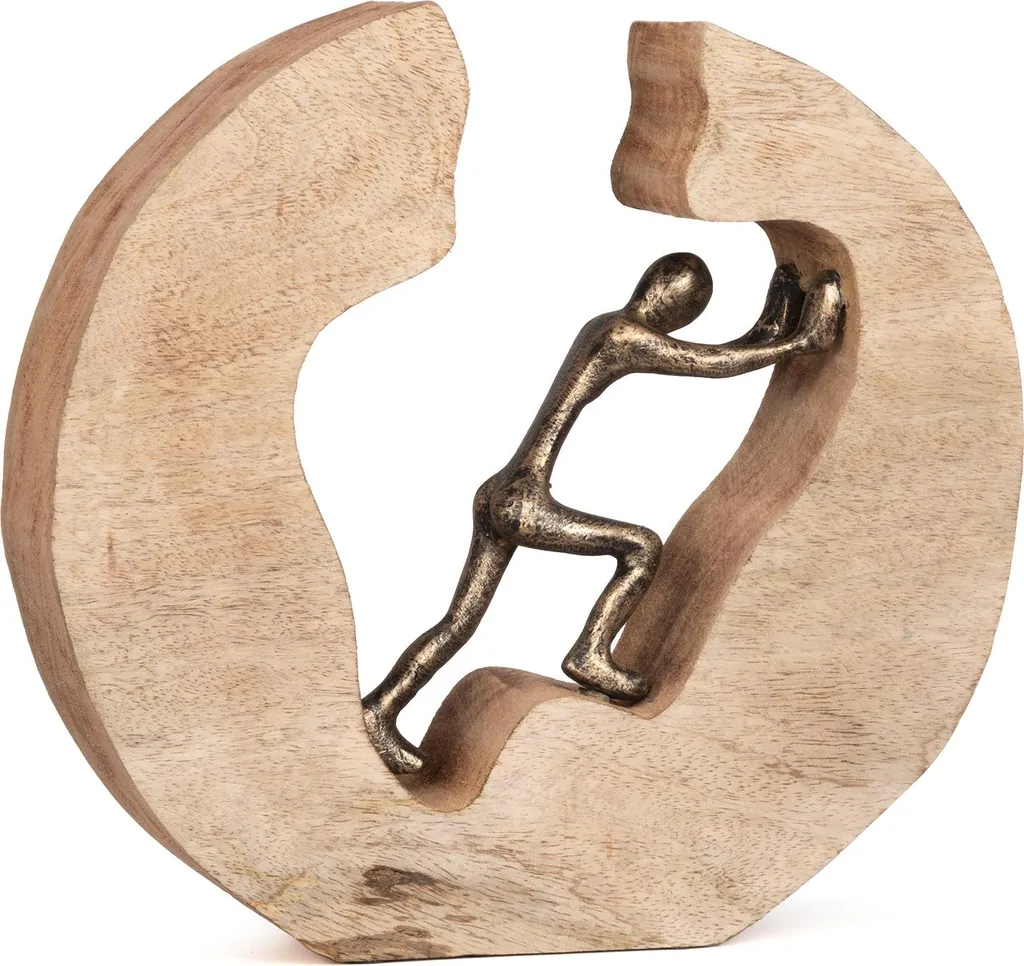 Objet de Décoration Sculpture Moderne Push and Work Mangoholz Alu 29 cm