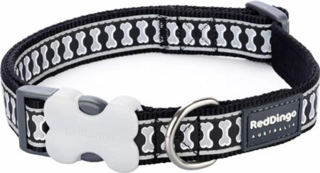 Collier de promenade pour petit chien Red Dingo ajustable 20 à 32 cm