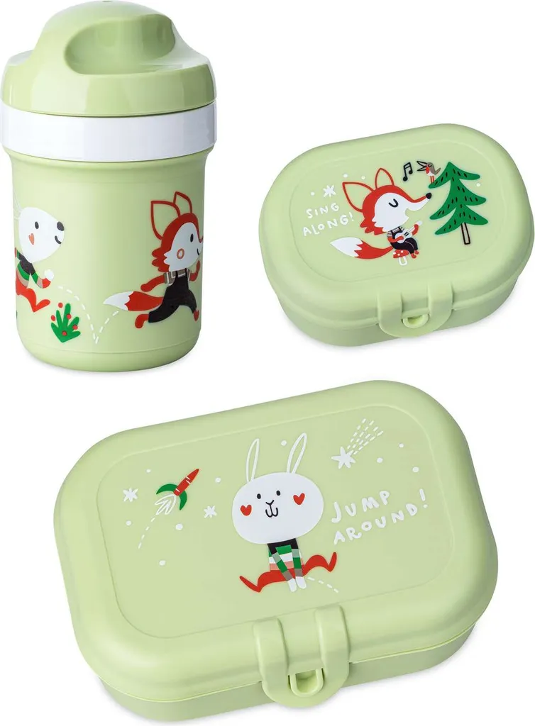 Set Pranzo Koziol Hop On At Home 3 Pezzi Verde - Salva Spazio