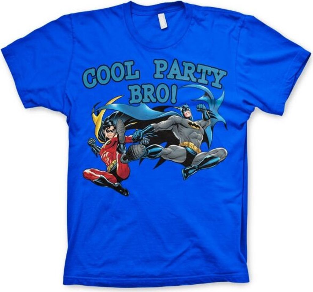 Batman - Cool Party Bro! T-Shirt - Small - Blue