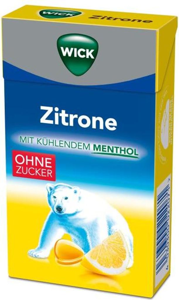 WICK Citron pastilles pour la gorge sans sucre au menthol Image du produit 