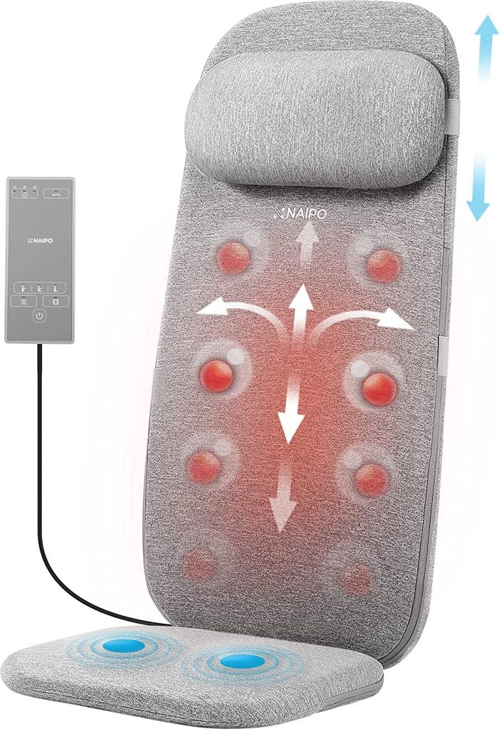 Naipo Massagematt Massagesitzauflage Rücken Massagegerät Massagesitzauflagen Massageauflage sessel Vibrations Massagesitzkissen Massage Matte mit...