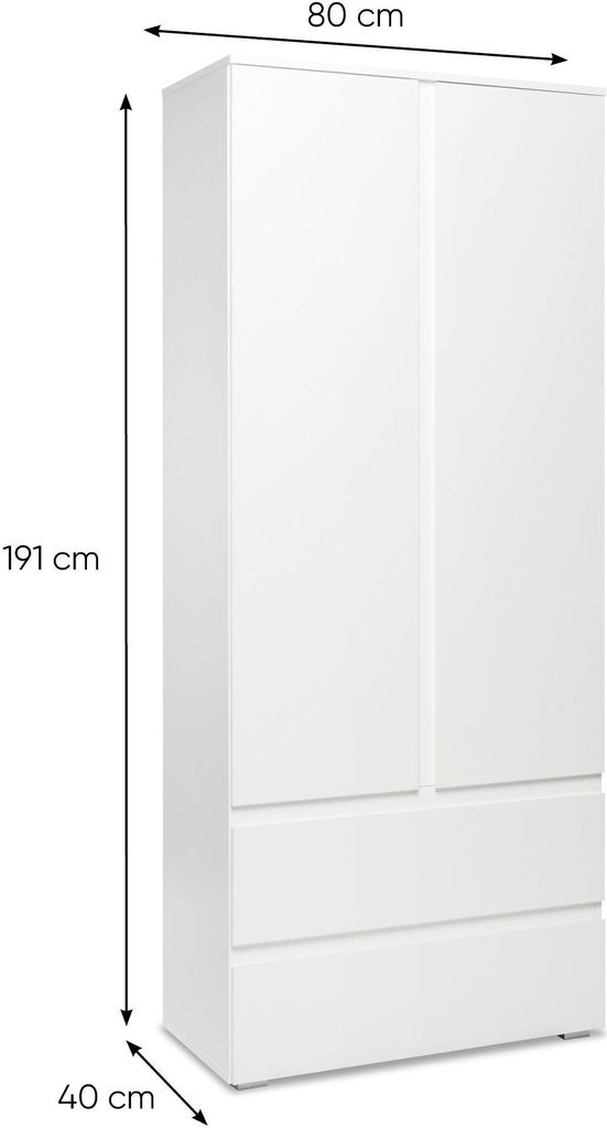 IMAGE7 Schrank – 2 Türen + 2 Schubladen – Mattweiß – 80 x Produktbild 6