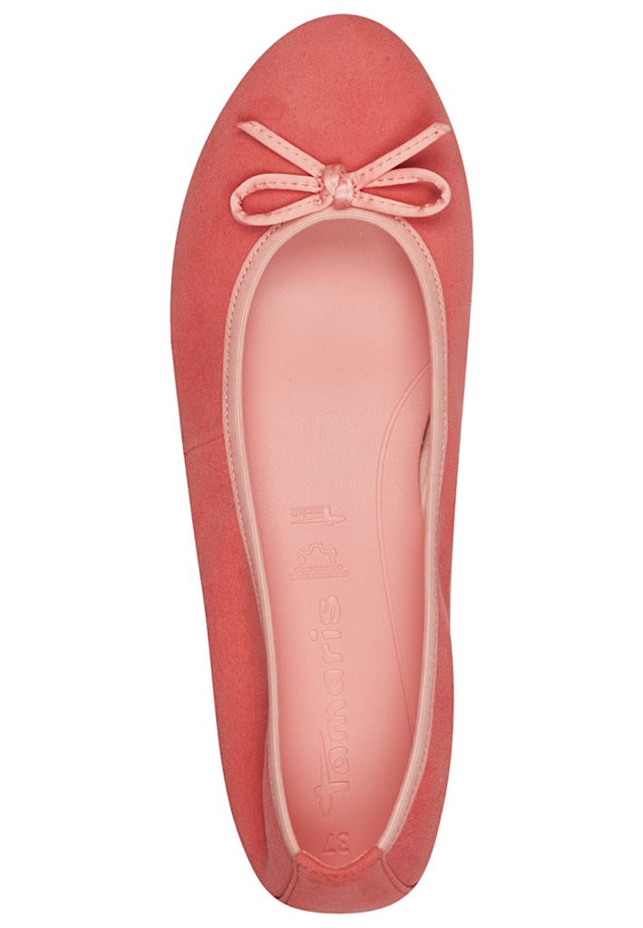 Tamaris Damen Ballerina Velours Leder Schleife TOUCHit Fußbett 1-22166-44, Größe:38 EU, Farbe:Rot