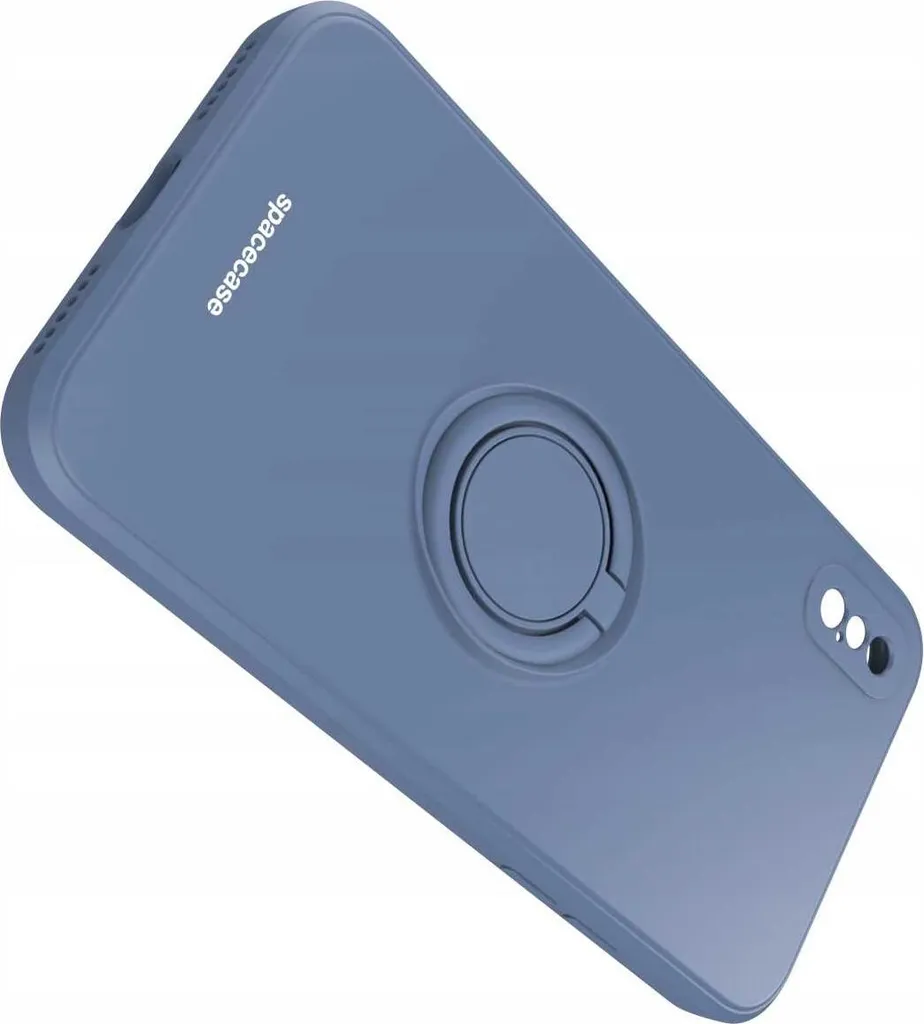 Cover iPhone X/Xs Silicone Blu SPACECASE - Ring Holder e Grip Totale - 6