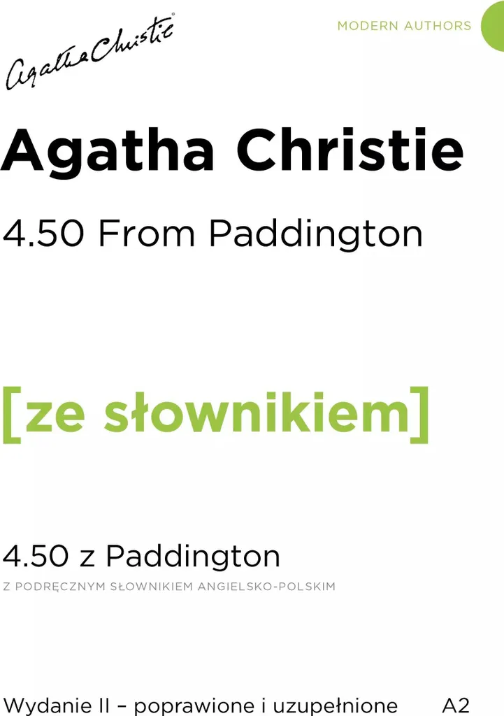 Roman 4.50 de Paddington avec lexique spécialisé anglais-polonais