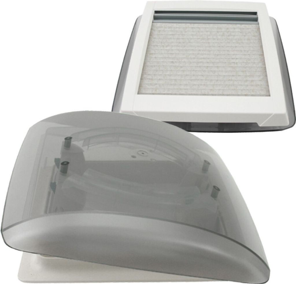 MPK Vision Vent S pro getönte Klarglas Dachluke Dachfenster Dachhaube 28 x 28 cm signalweiß