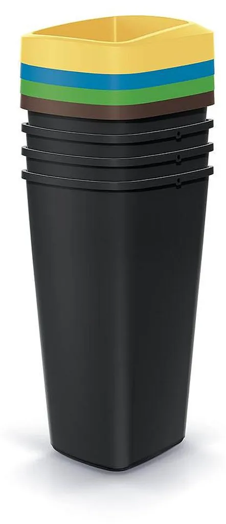 Poubelles 4 x 25L Compacta Q Drop en Plastique Recyclé Noir Haute Qualité