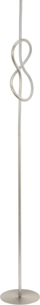 EGLO LED Stehlampe Novafeltria, Stehleuchte, Standleuchte aus Stahl, Aluminium und Kunststoff, Wohnzimmerlampe in Nickel-Matt, Weiß, Tritt-Schalter