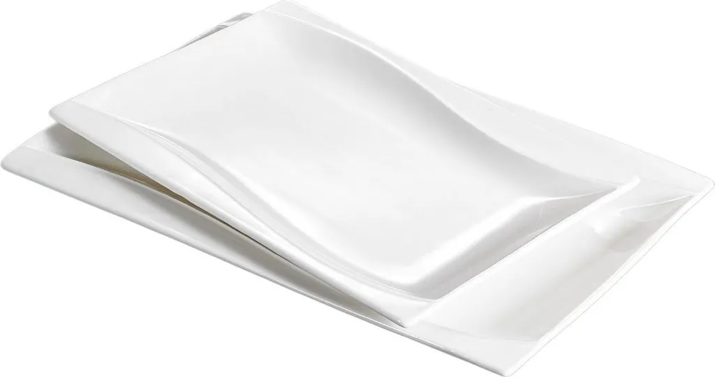 Set Portata Diamond 2 Pezzi Ceramica Bianca | Specifiche Professionali