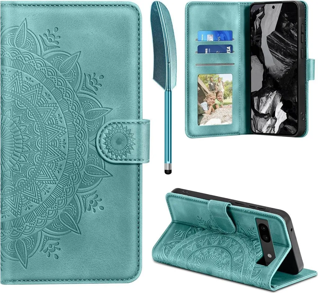 Custodia Professionale Pixel 8A Verde Vintage | Wallet Case Business