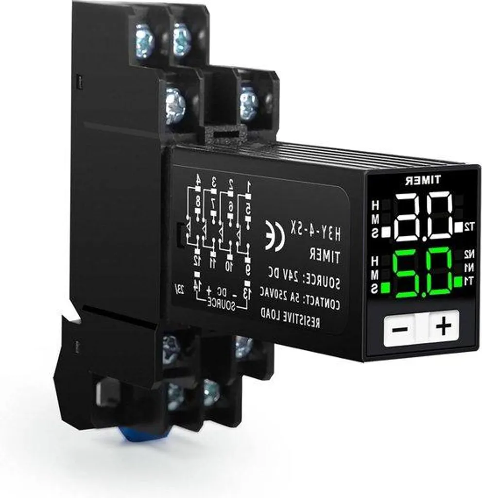 Relais de temporisation numérique 24V DC avec 2 contacts NO/NF et 99H