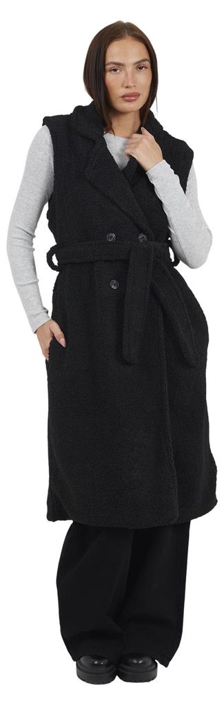 Brave Soul - "Copperfield" Trenchcoat für Damen, Ärmellos WH523 (38 DE) (Schwarz)