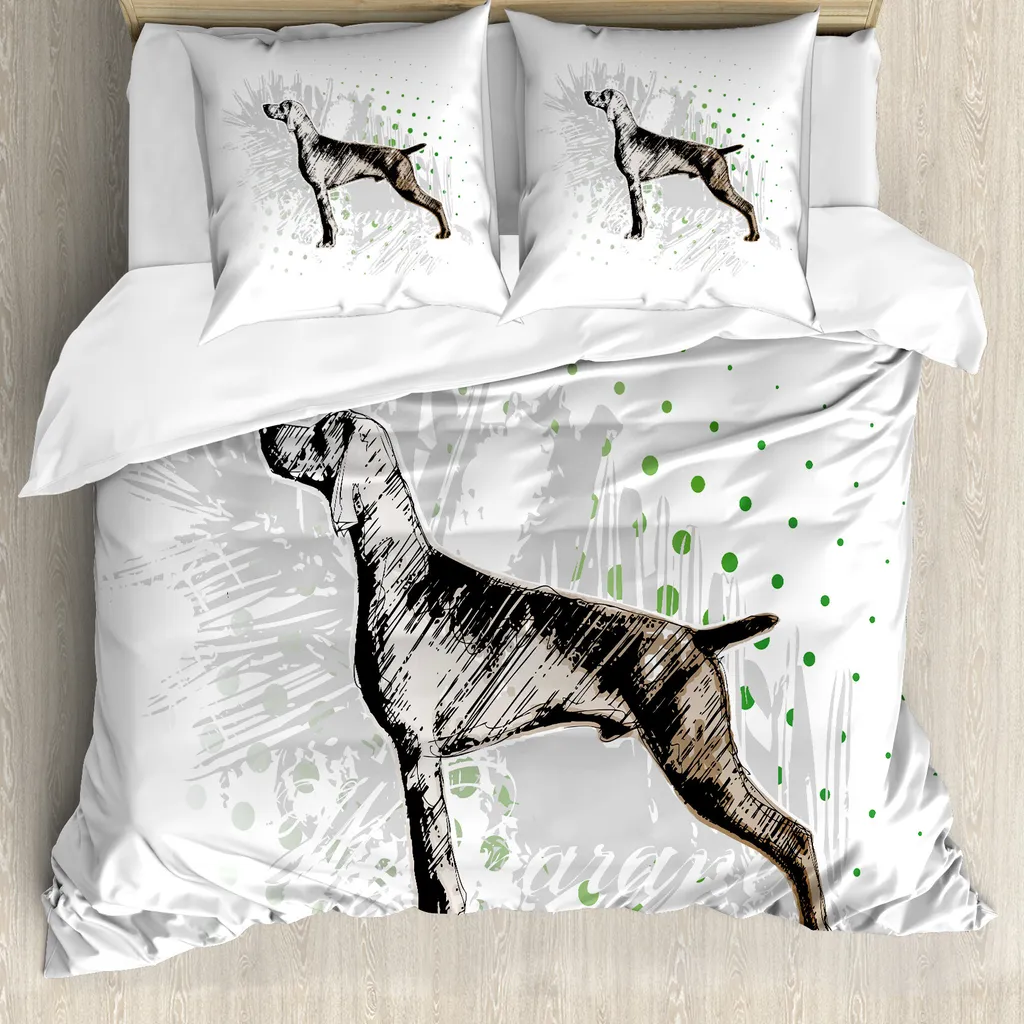 ABAKUHAUS Copripiumino Jagd 200x200 - Set Letto Antiacaro con Federe