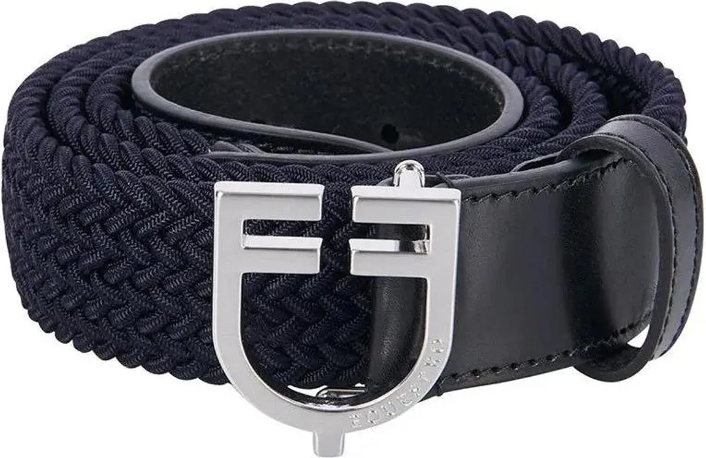 Ceinture Equestro Fibbia Logo Bleu 70 cm pour Hommes et Femmes Cuir