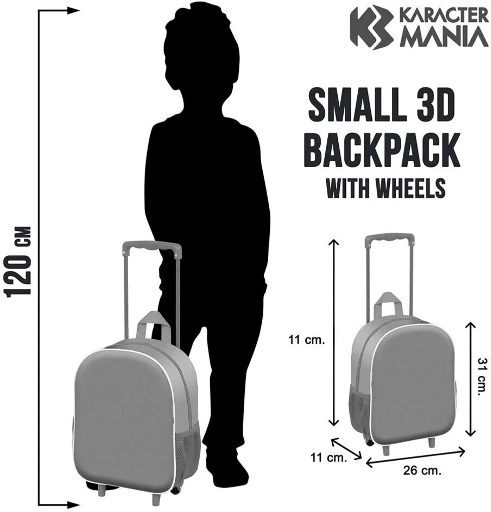 Zaino Karactermania con Ruote Scimmie | Trolley Asilo 3D Piccolo - 5