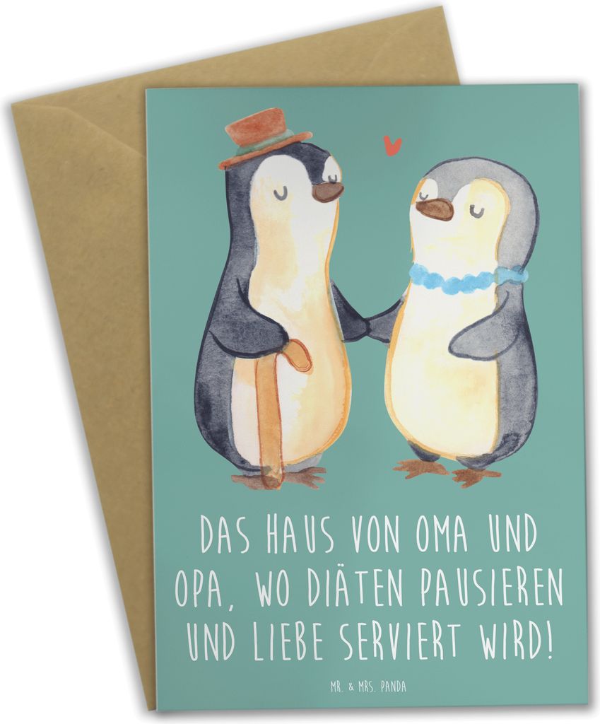 Mr. & Mrs. Panda jubiläumskarte Großelternliebe - Meeresbrise - Geschenk, handgemacht, Weisheit, hochzeitskarten, Grußkarten, Freude, einladungs...