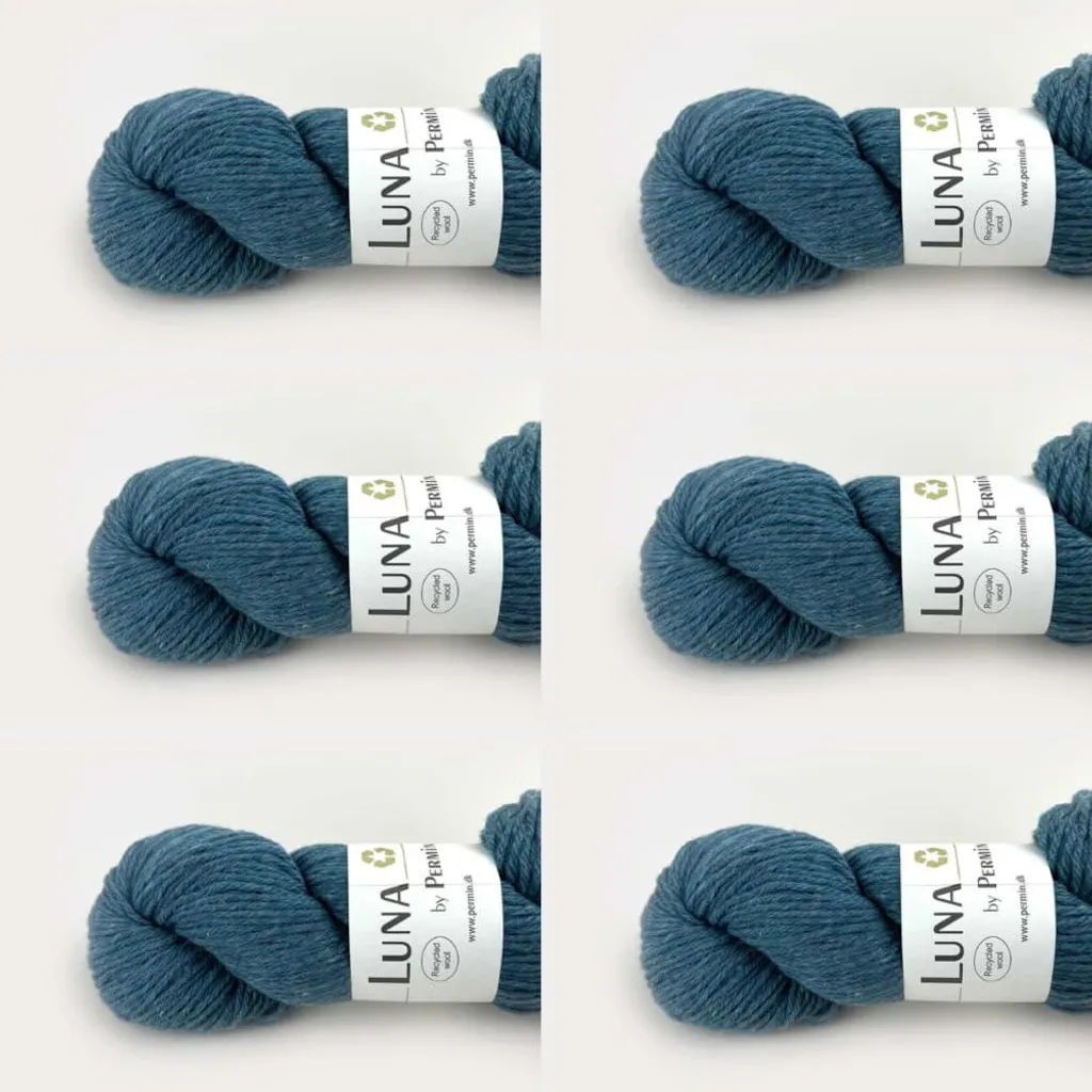 Fil à tricoter en laine vierge recyclée Luna Permin lot de 6 unités