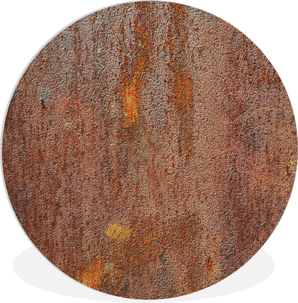 MuchoWow Rundes Wandbild - Runde Bilder Eisen - Rost - Industrie - Stahl Ø 90 cm Kreis Wanddekoration Kunststoff - Wandkreis - Wandschmuck - Wan...