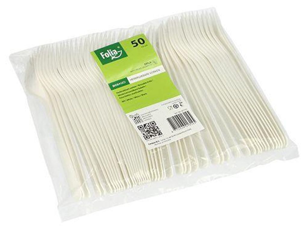 PAPSTAR 96427 PAPSTAR Mehrweg-Gabeln, Kunststoff weiß, 50 Immagine del prodotto 