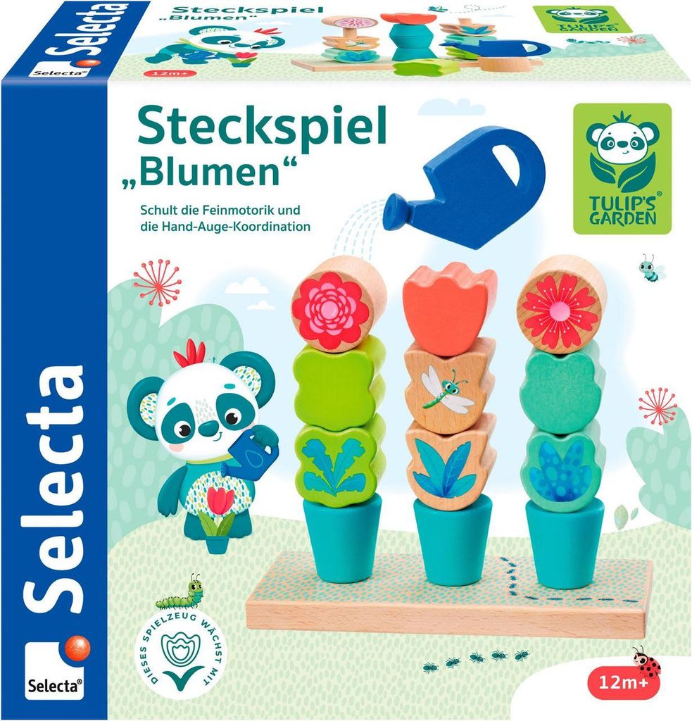Selecta Steckspiel Blumenpflanzen, 14 Teile