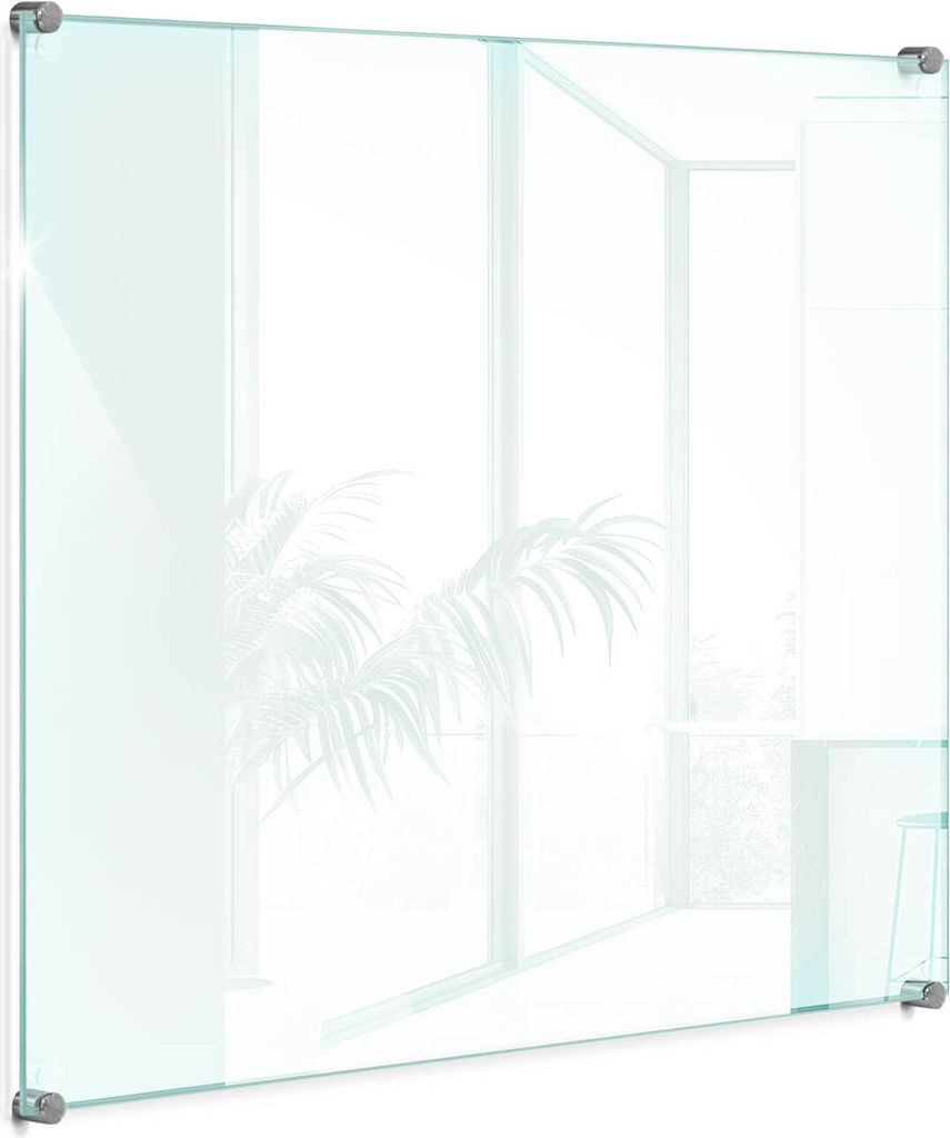 Transparente Glasplatte Küche – Klarglas – Dekorative – 6mm ESG Sicherheitsglas – Glas Spritzschutz – 60x60 cm