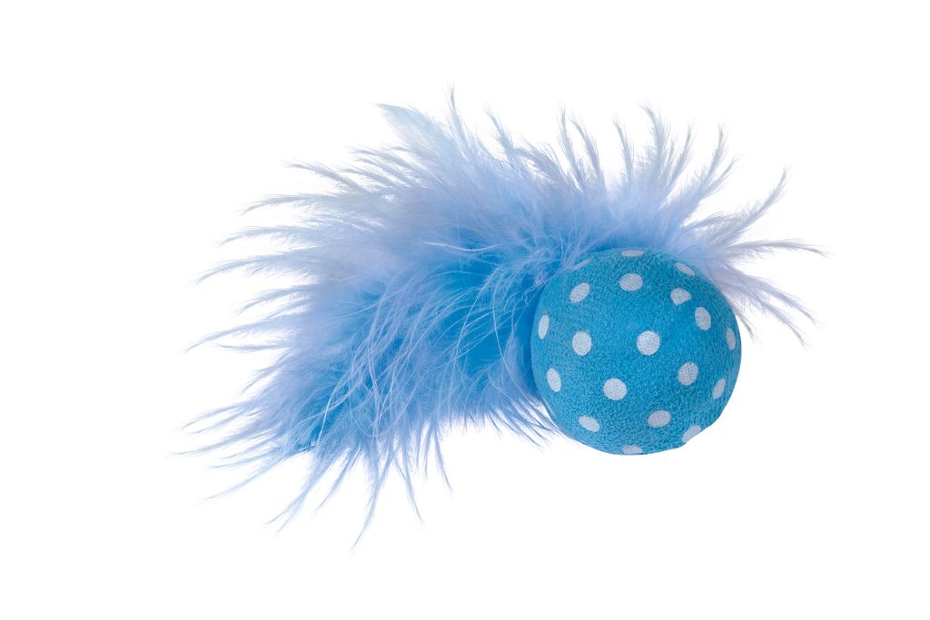 Nobby 66865, Katze, Kugellager, Blau, Stoff, Feather, Plüsch, Verstecken, 4 cm