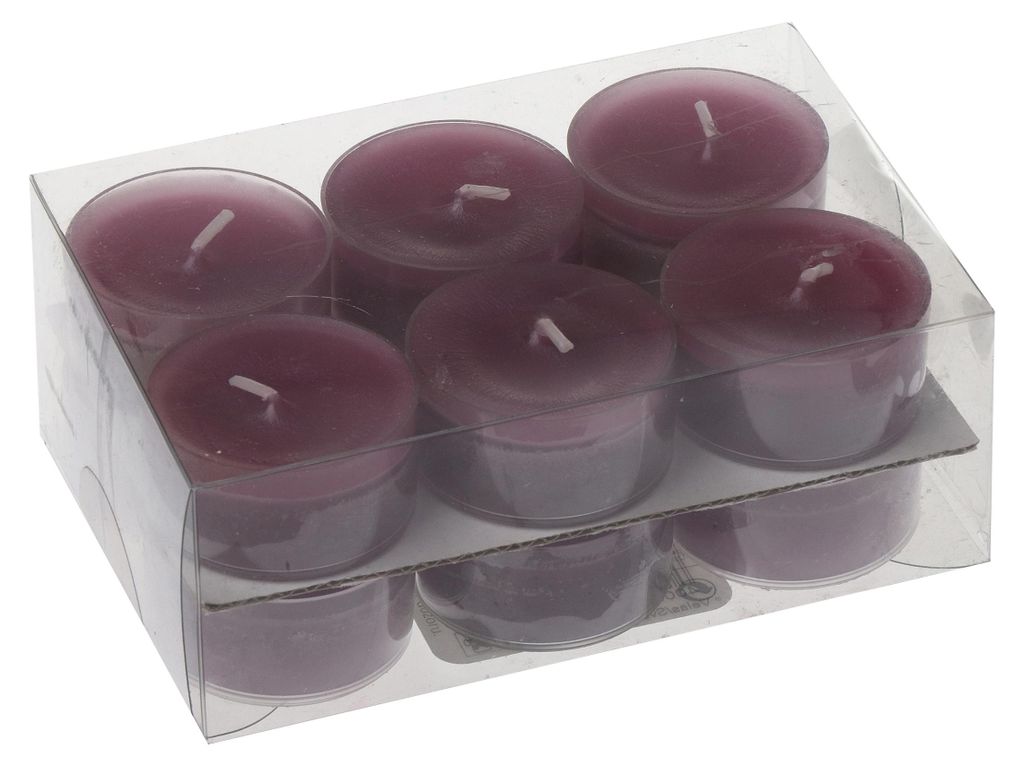 Teelichter in Kunststoffhülle Brombeer 18/38mm, 12er-Pack Produktbild 