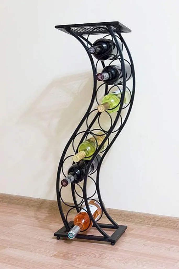 Range-bouteilles compact avec support de plantes pour petit espace - 9