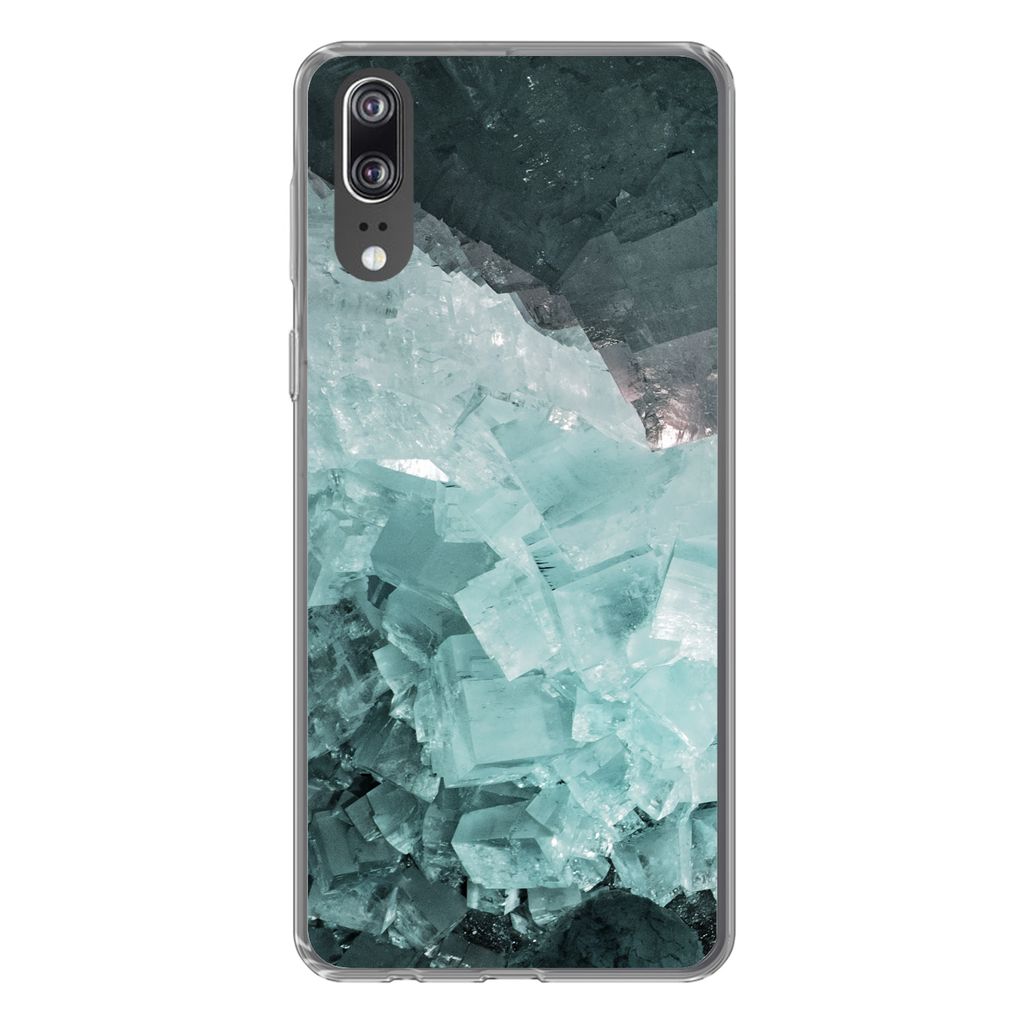 MuchoWow Handyhülle Schutzhülle Hülle für Huawei P20 Naturstein - Kristalle - Luxus Silikon Softcase Handy Hülle - Hardcover