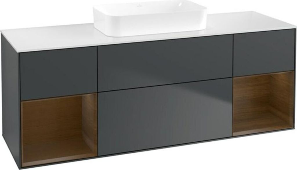 V&B Waschtischunterschrank Finion 160x60,3x50,1cm, Rg wa ven, md bl. m Lac