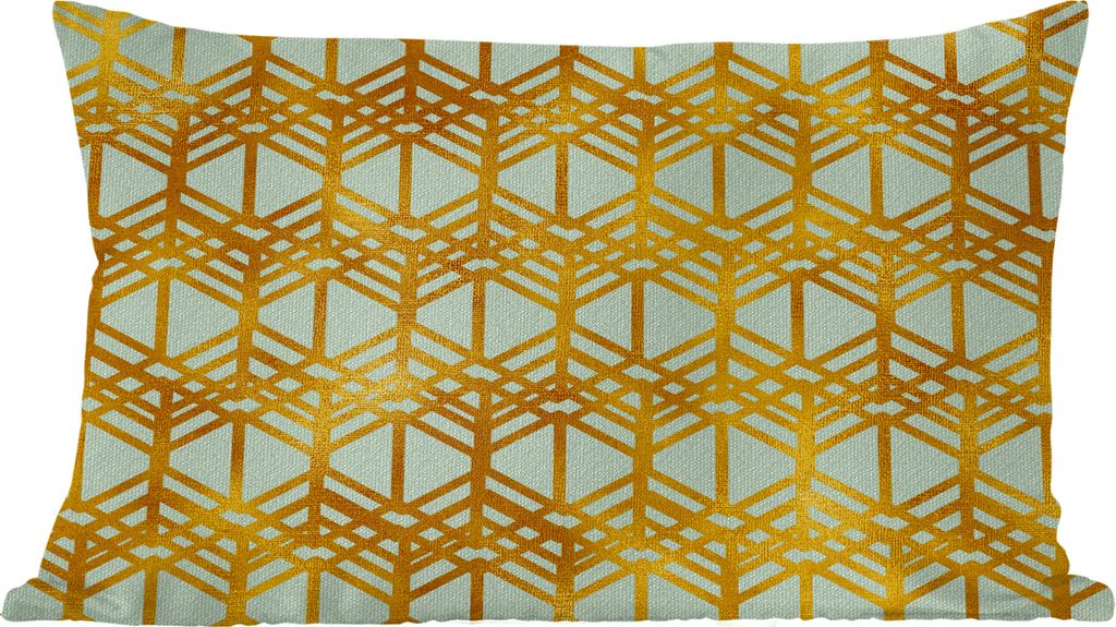 MuchoWow Zierkissen Sofakissen Wohnzimmer Dekokissen 50x30 cm Muster - Luxus - Gold - Hellgrün - Wohnzimmerdekoration - Polster mit Photo